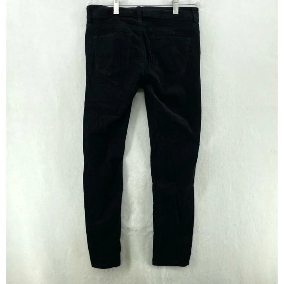 H&M Dress Pants Women Sz 2 Black Tapered Mid-Rise Flat Front Slash Pockets Slack - Picture 2 of 11